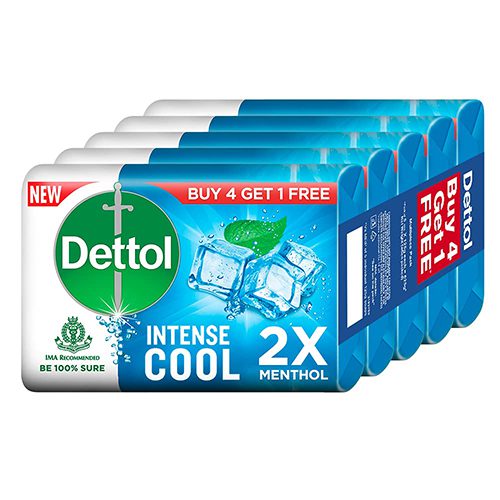 Dettol Intense Cool Soap / டெட்டால் 125g , ( Buy 4 Get 1 Free )