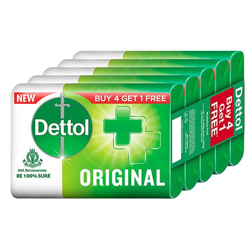 Dettol Original Germ Protection Soap / டெட்டால் 125g , ( Buy 4 Get 1 Free )