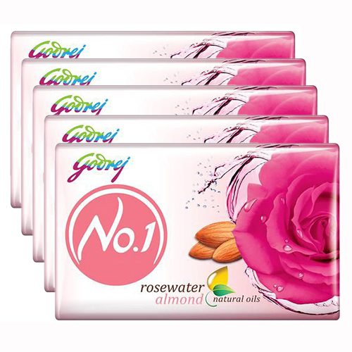 Godrej No.1 Soap – Rosewater & Almond 100g , ( Buy 4 Get 1 Free )