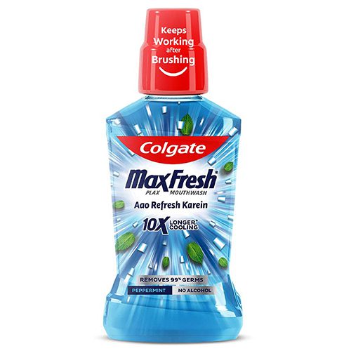 Colgate – Max Fresh Plax Mouthwash, Peppermint 250ml Bottle