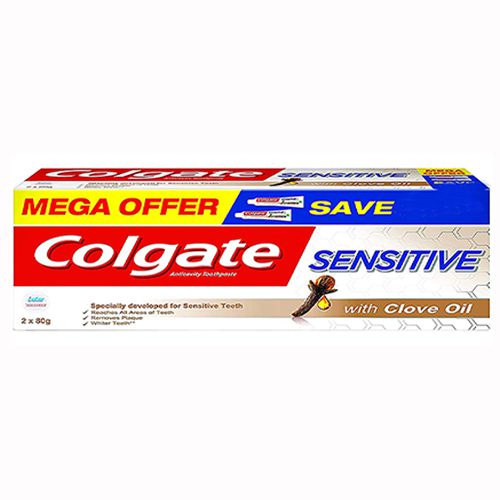 Colgate – Sensitive with Clove Oil Toothpaste , Saver Pack ( 2X 80g ) 160g