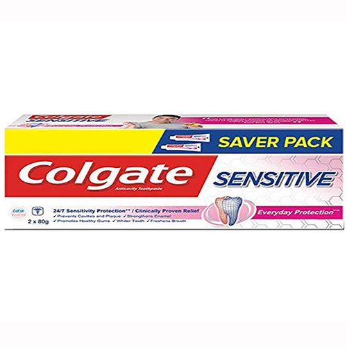 Colgate – Sensitive Everyday Protection Toothpaste , Saver Pack (80g X 2) 160g