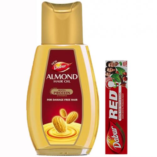 Dabur – Almond Hair Oil 200ml, (Free Dabur Red Toothpaste Rs-20)