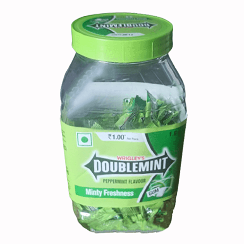 Wrigley Double Mint Chewing Gum – Peppermint Flavour Jar Rs.1 (Pcs-150)
