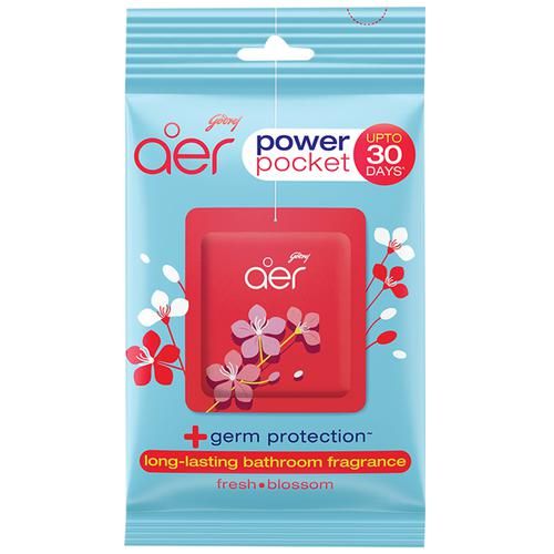 Godrej Aer Power Pocket – Long Lasting Bathroom Fragrance, Fresh Blossom 10g