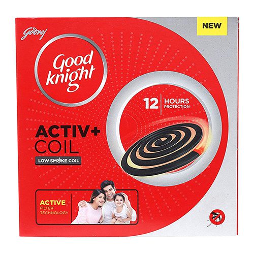 Good Knight Activ+ Low Smoke Mosquito Coil, 1 Box (Pcs-10)