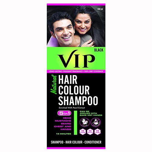 VIP Natural Hair Color Shampoo – Black 180ml