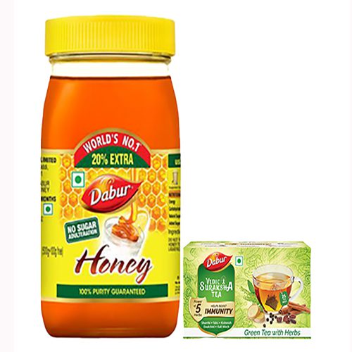 Dabur Honey 500g Bottle, Free (Dabur Vedic Suraksha Tea Rs-40)