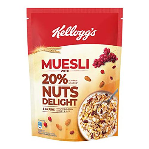 Kelloggs Muesli With 20% Nuts Delight 500g Pouch