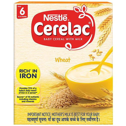 Nestle Cerelac Baby Cereal with Milk – Wheat, From 6-12 Months, Rich in Iron, 300g Box