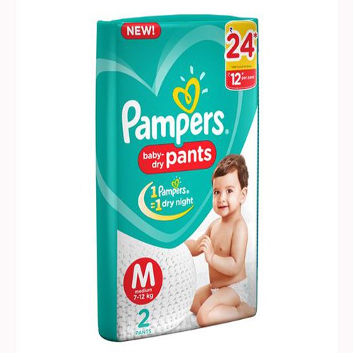 Pampers Happy Skin Diaper Pants Medium (M), 1 Pack (2pcs)