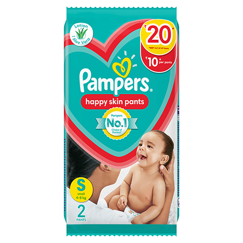 Pampers Happy Skin Diaper Pants Small (S), 1 Pack (2pcs)