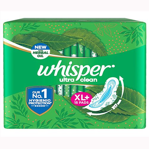 Whisper Ultra Clean Sanitary Napkin with Wings XL Plus, 1 Pack (15+2 Free Pads)