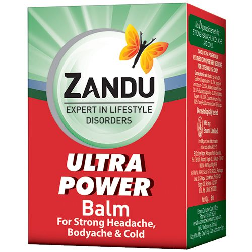 Zandu Ultra Power Balm – For Quick Pain Relief, Headache, Sprain, 8ml Bottle