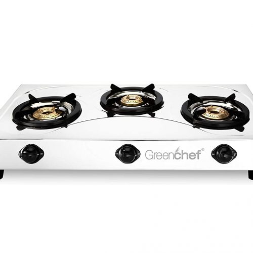 Greenchef Slim Stainless Steel Manual Gas stove(3 Burner)